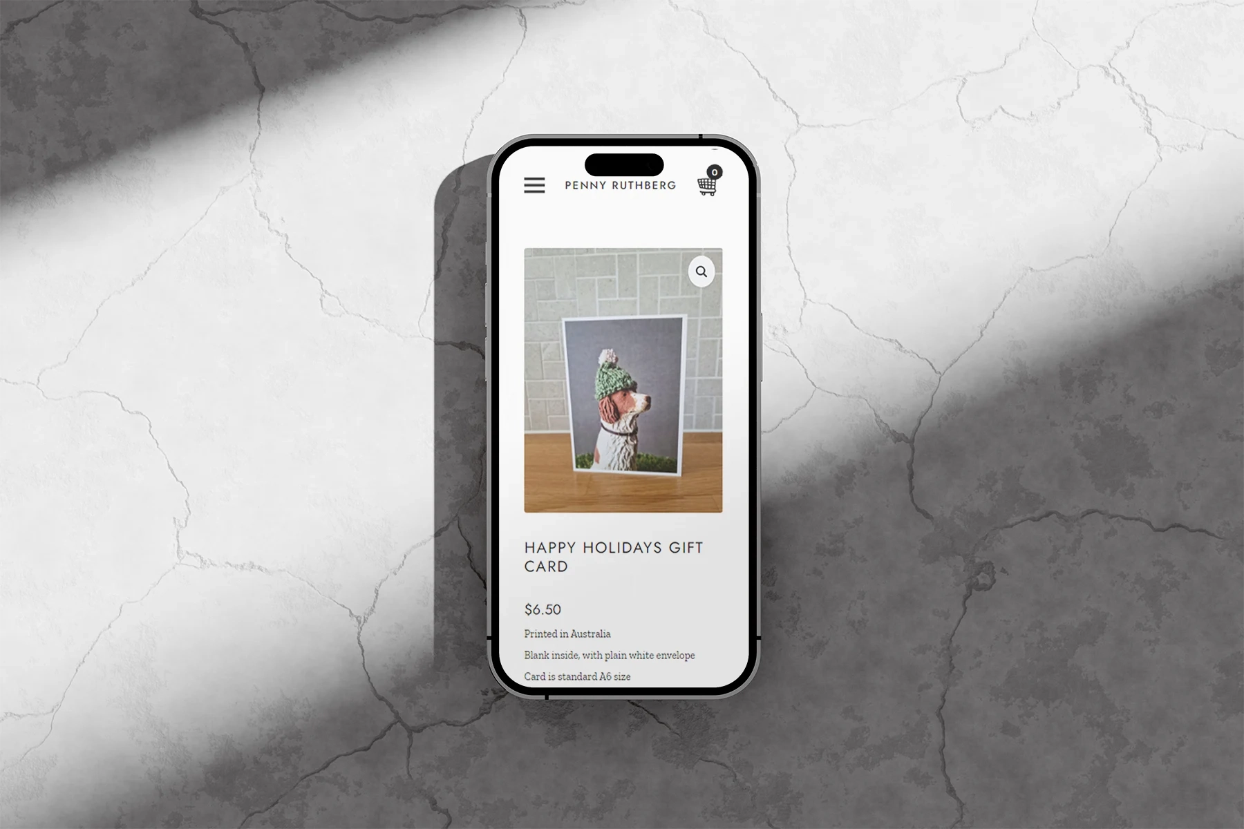 A product page showing one of Penny's original works
