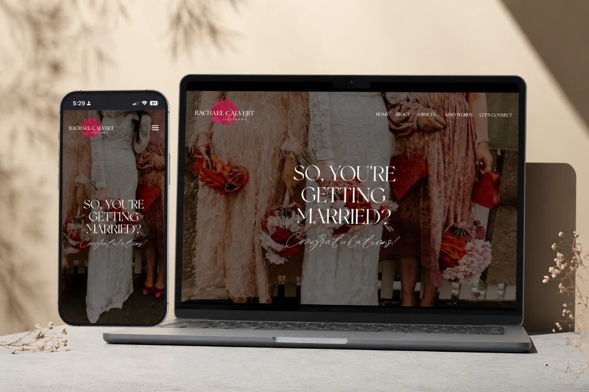 Rachael Calvert Weddings website, Bold On Purpose